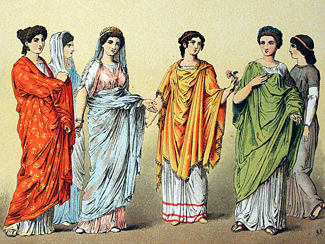 Römische-Frauenkleider-Zeichnung