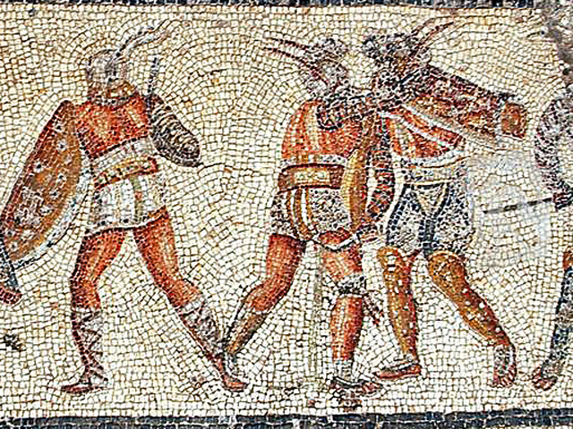 Gladiators-Zliten-mosaic-Kampf-rechts